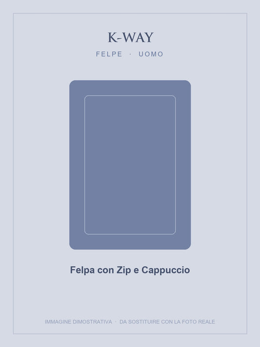 K-WAY Felpa con Zip e Cappuccio — Nero