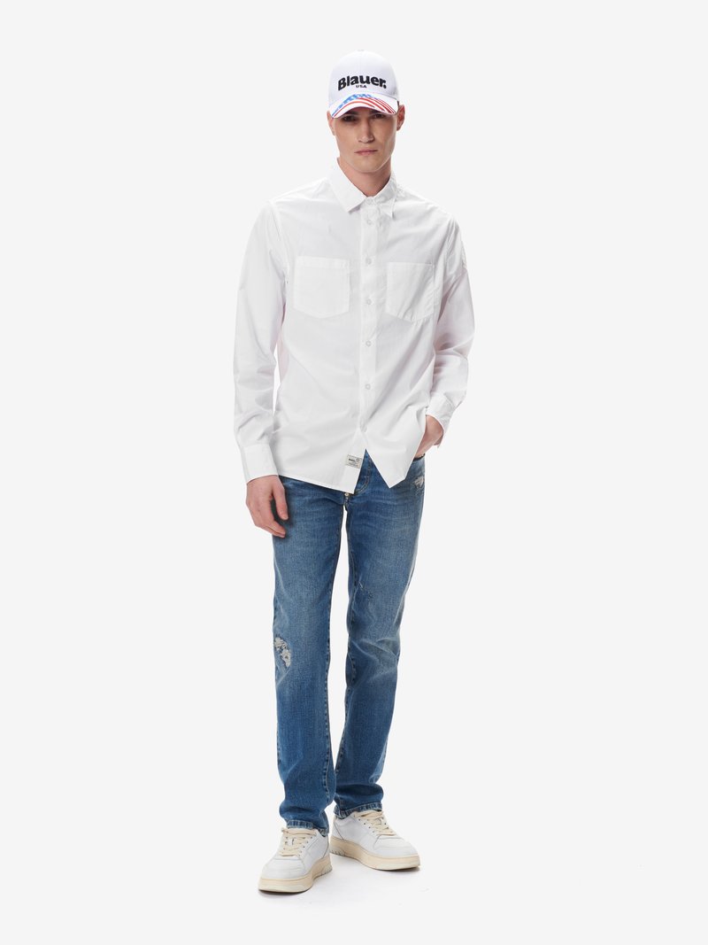 BLAUER CAMICIA UOMO MANICA LUNGA CON TASCHINO