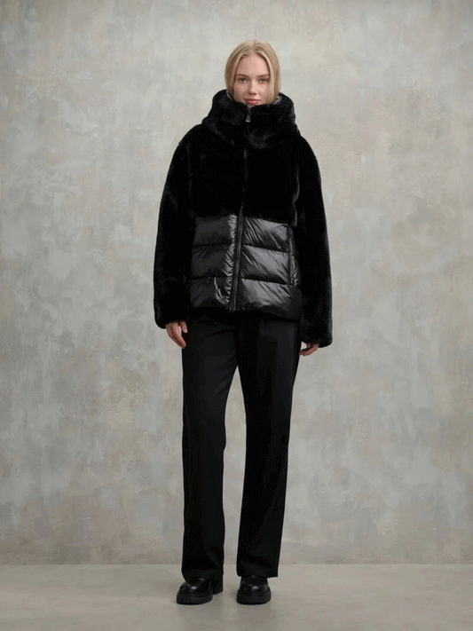 BLAUER  GIUBBETTO NYLON CON PELLICCIA ECO FANEVIL