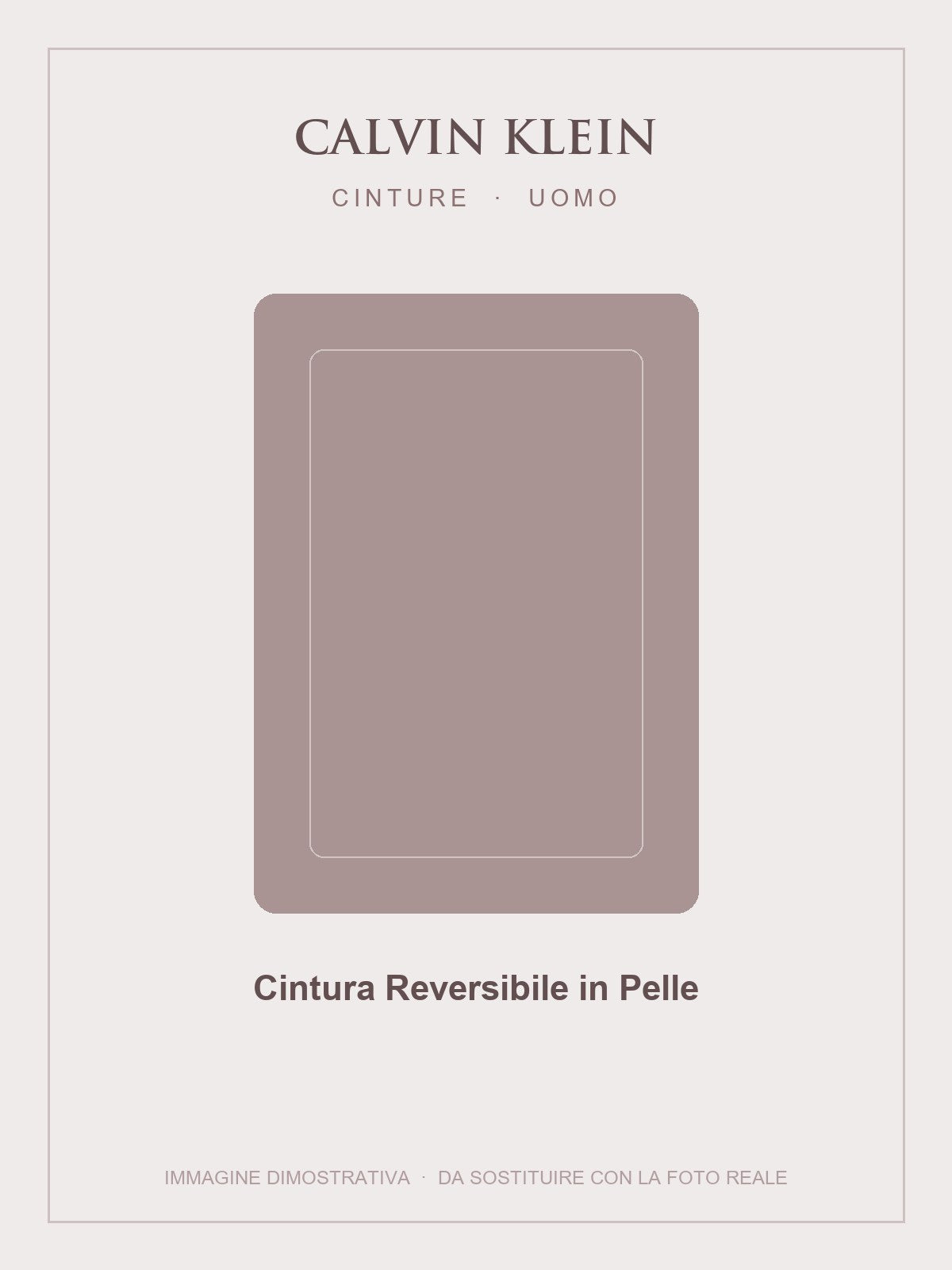 CALVIN KLEIN Cintura Reversibile in Pelle — Nero / Cuoio