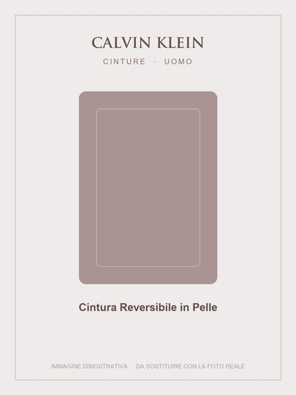 CALVIN KLEIN Cintura Reversibile in Pelle — Nero / Cuoio