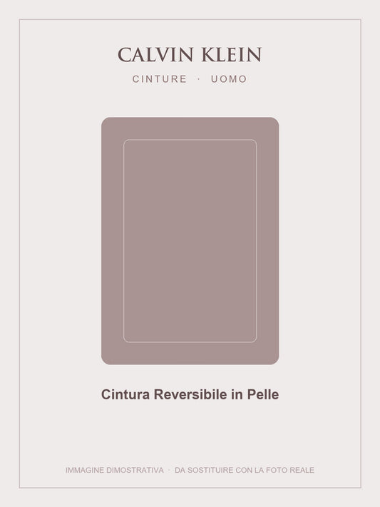 CALVIN KLEIN Cintura Reversibile in Pelle — Nero / Cuoio