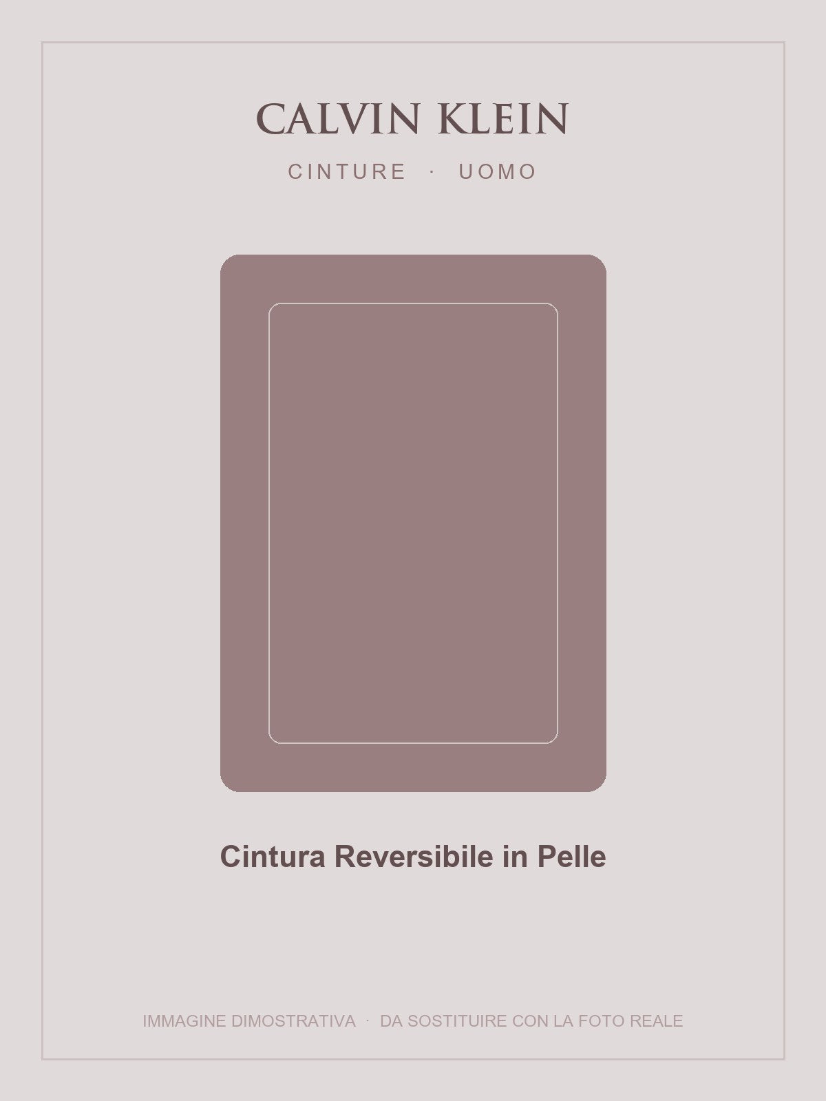 CALVIN KLEIN Cintura Reversibile in Pelle — Nero / Cuoio