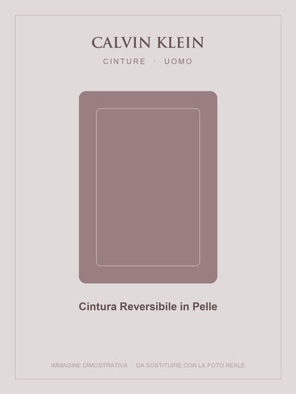 CALVIN KLEIN Cintura Reversibile in Pelle — Nero / Cuoio