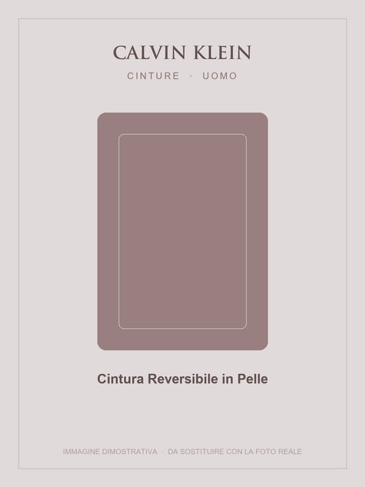CALVIN KLEIN Cintura Reversibile in Pelle — Nero / Cuoio