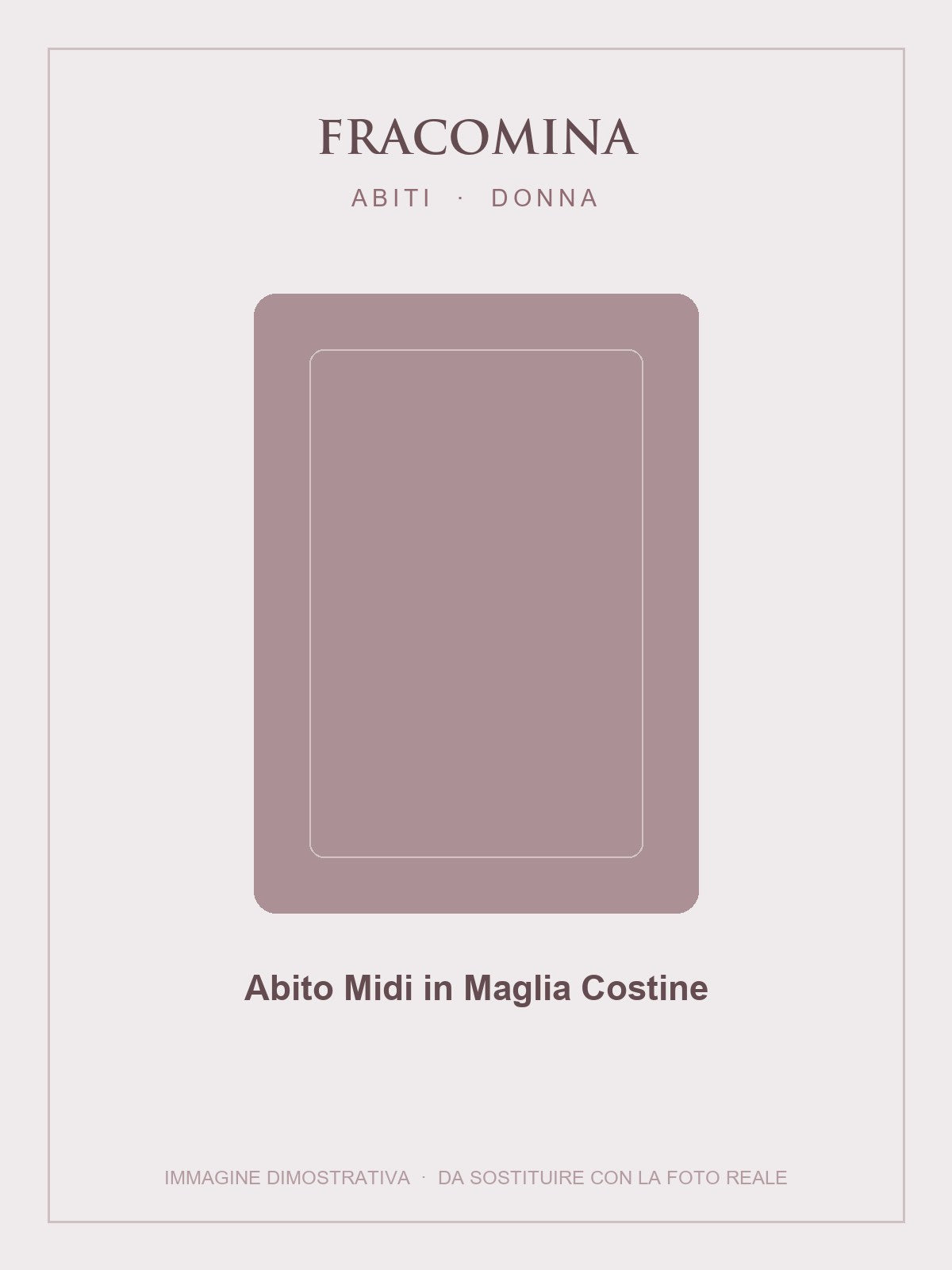 FRACOMINA Abito Midi in Maglia Costine — Rosa antico