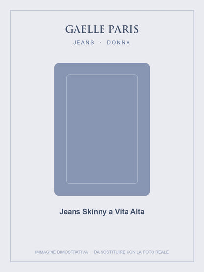GAELLE PARIS Jeans Skinny a Vita Alta — Denim scuro
