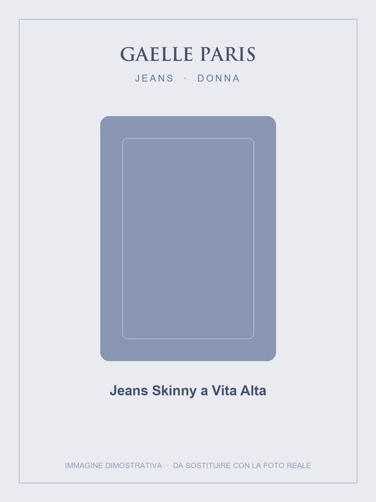 GAELLE PARIS Jeans Skinny a Vita Alta — Denim scuro