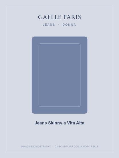 GAELLE PARIS Jeans Skinny a Vita Alta — Denim scuro