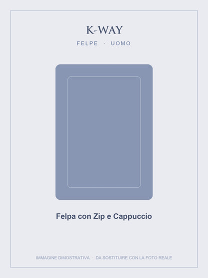 K-WAY Felpa con Zip e Cappuccio — Nero