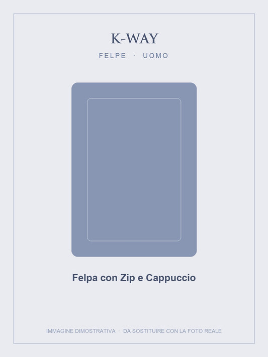 K-WAY Felpa con Zip e Cappuccio — Nero