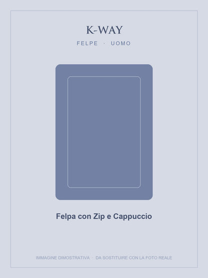 K-WAY Felpa con Zip e Cappuccio — Nero