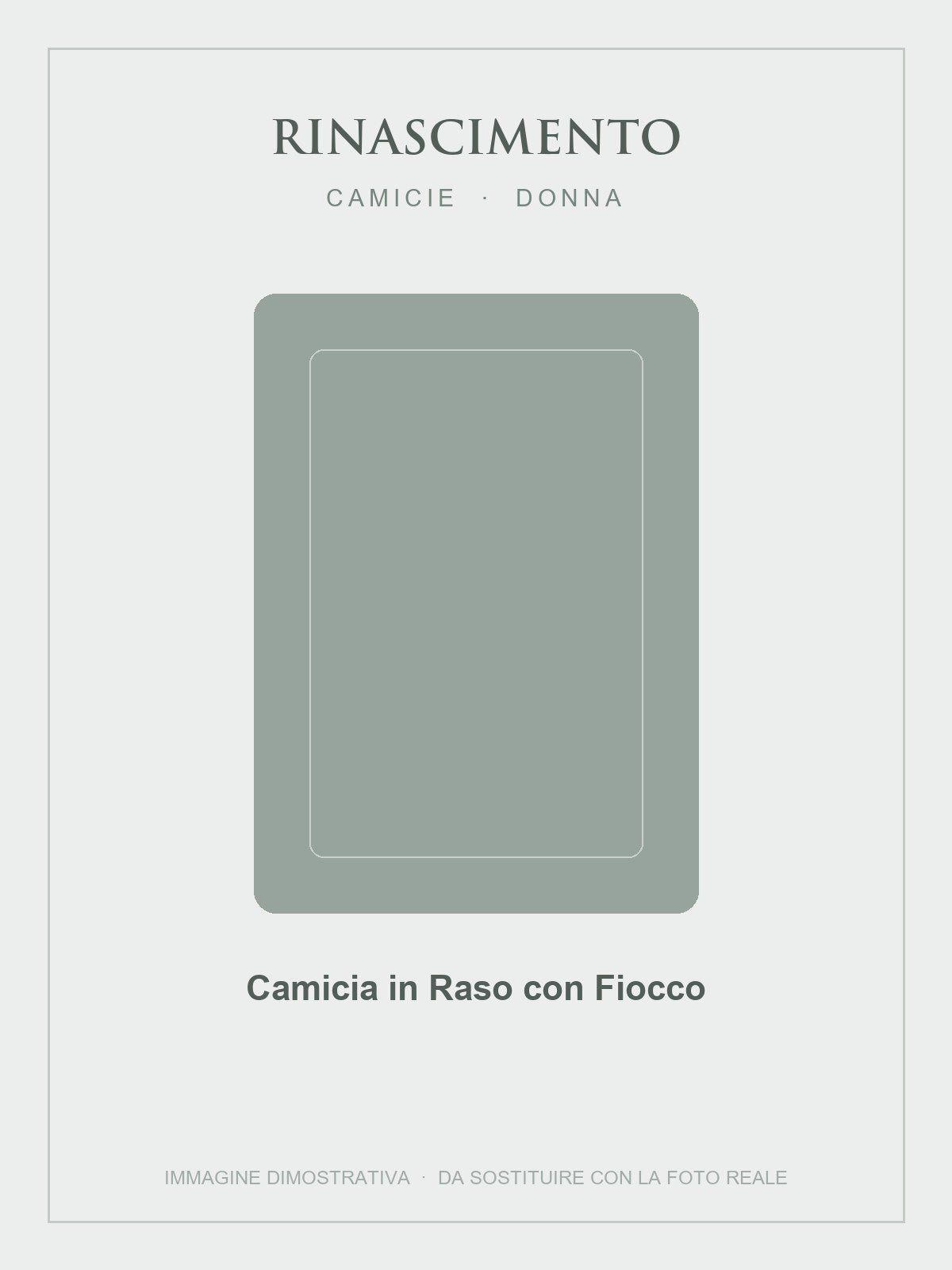 RINASCIMENTO Camicia in Raso con Fiocco — Verde salvia