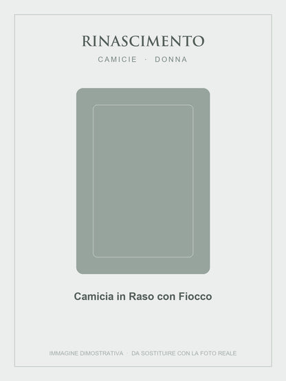 RINASCIMENTO Camicia in Raso con Fiocco — Verde salvia