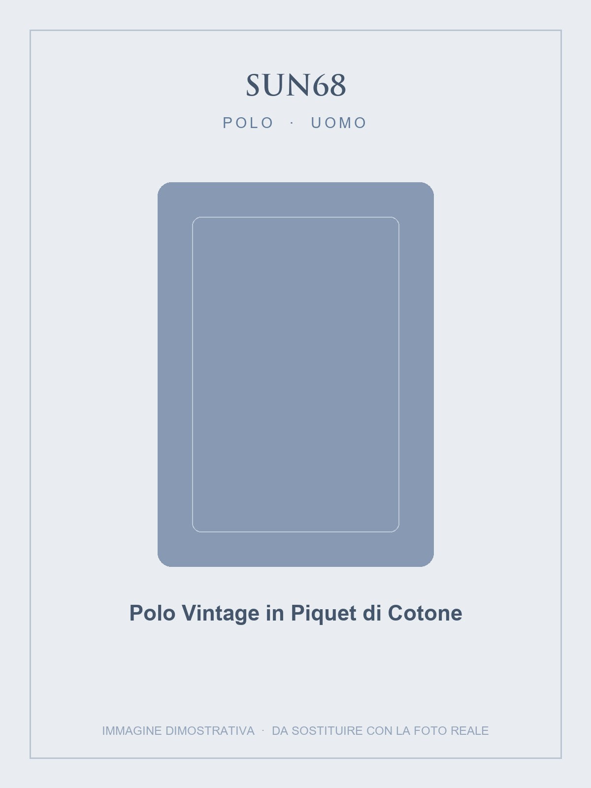 SUN68 Polo Vintage in Piquet di Cotone — Blu navy